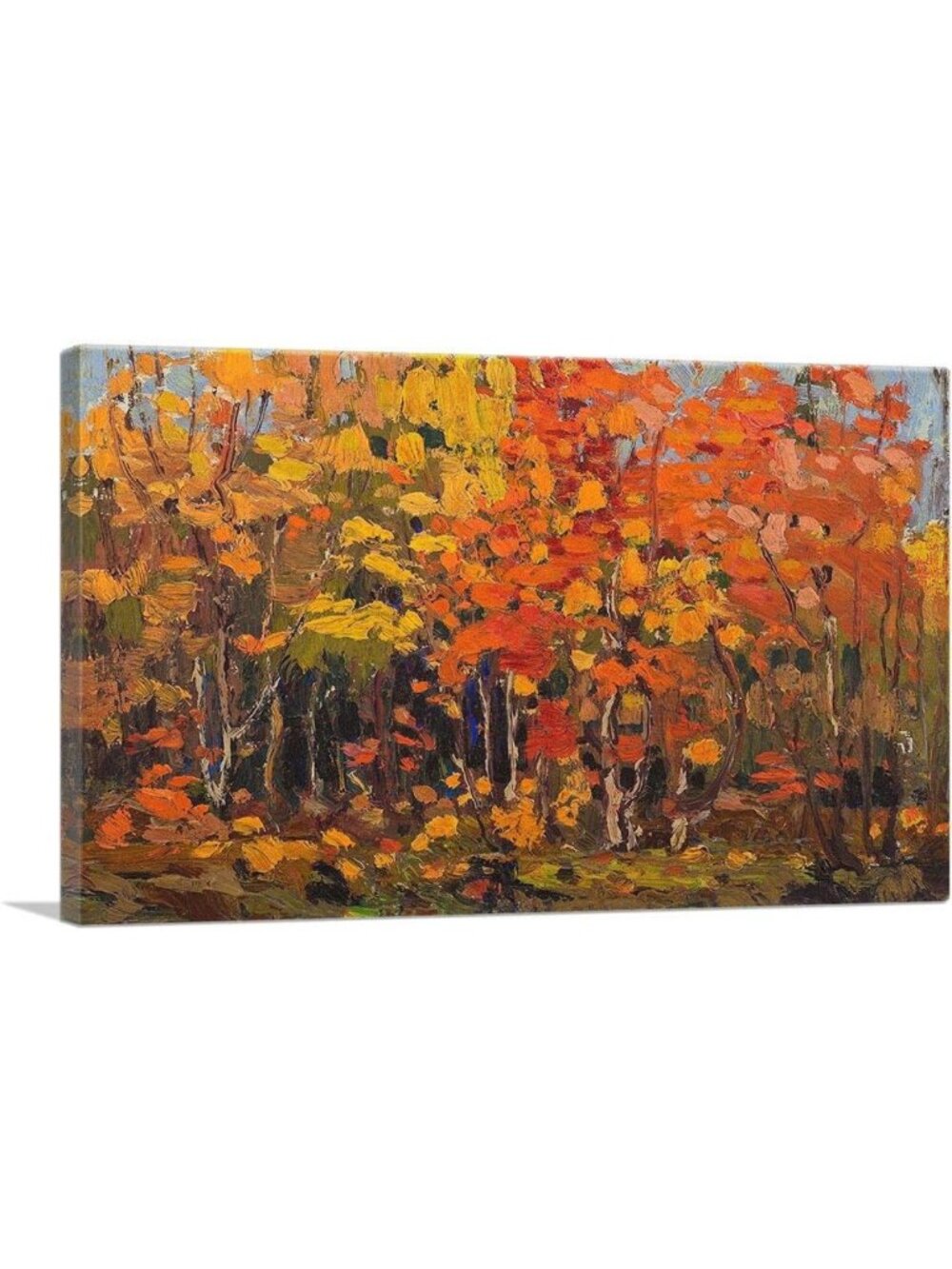 Autumn Woods Fall Canvas Art Print - Stretched Framed Giclee Wall Decor 26x18